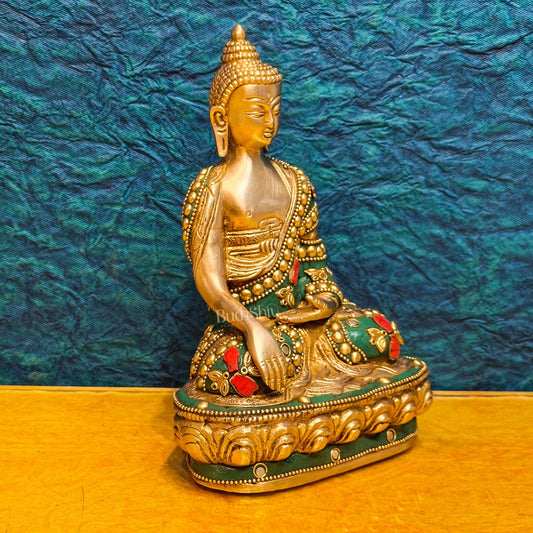Buddha Brass idol Sakhyamuni 7.5" - Budhshiv.com