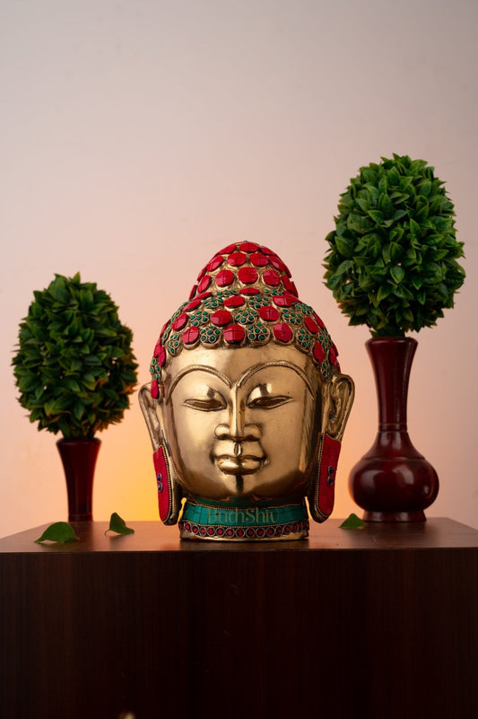 Buddha Head: Inspiring Self-Knowledge for Your Home - 11.5 Inches - Budhshiv.com