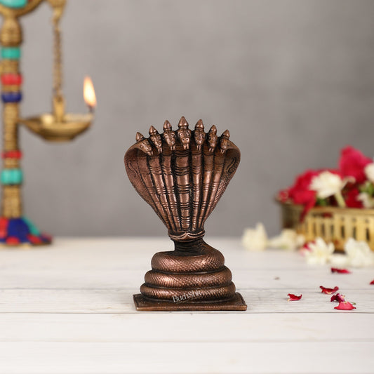Copper Sheshanaaga Peeta Singhasan | Height 4.5 Inch | BudhShiv Brass Handicrafts - Budhshiv.com