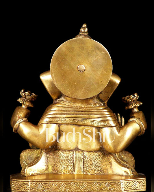 Dagdusheth Ganpati Brass Statue - Budhshiv.com