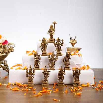 Dashavatar Brass idols 2.5 inch - Budhshiv.com