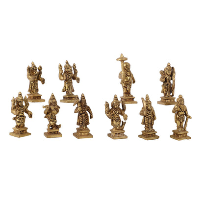 Dashavatar Brass idols 2.5 inch - Budhshiv.com