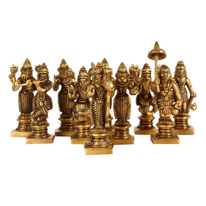 Dashavatar Brass idols 3 inch - Budhshiv.com