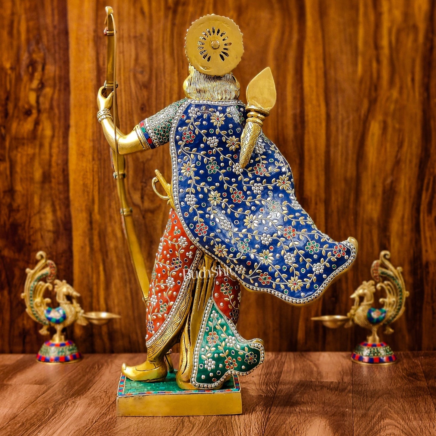 Divine Lord Rama Brass Statue with Stonework - 26 Inch - Budhshiv.com