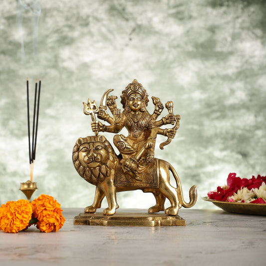 Durga Superfine Brass idol 7.5 " - Budhshiv.com