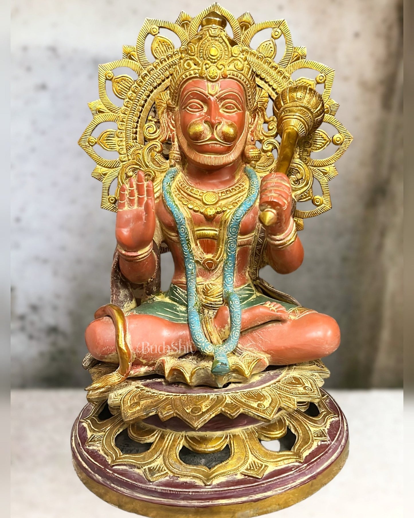 Elegant Brass Lord Hanuman Statue - 18 inch - Budhshiv.com
