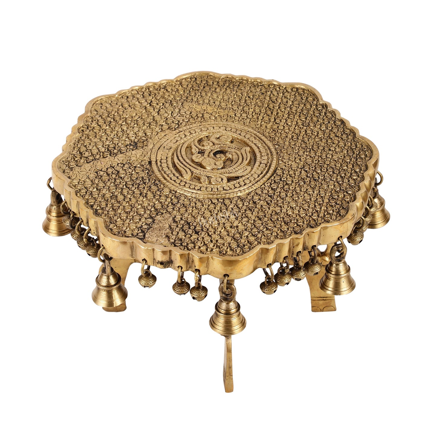 Elephant brass chowki 12 inch - Budhshiv.com