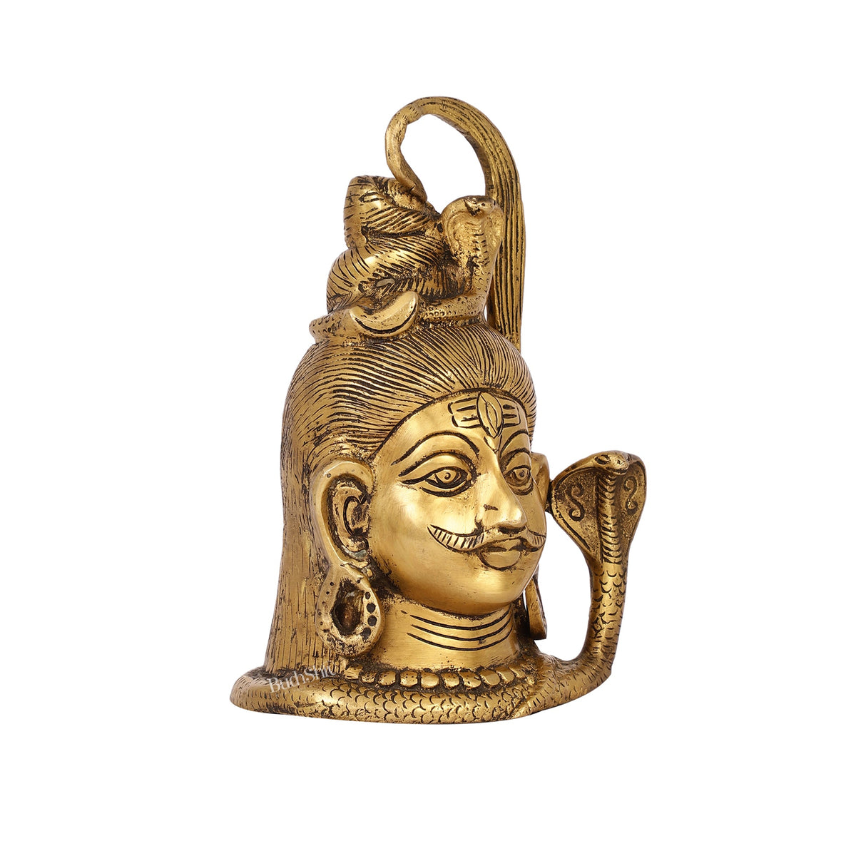 Exquisite 7-Inch Brass Lord Shiva mahakaal mukhalingam Bust Face Statue - Budhshiv.com