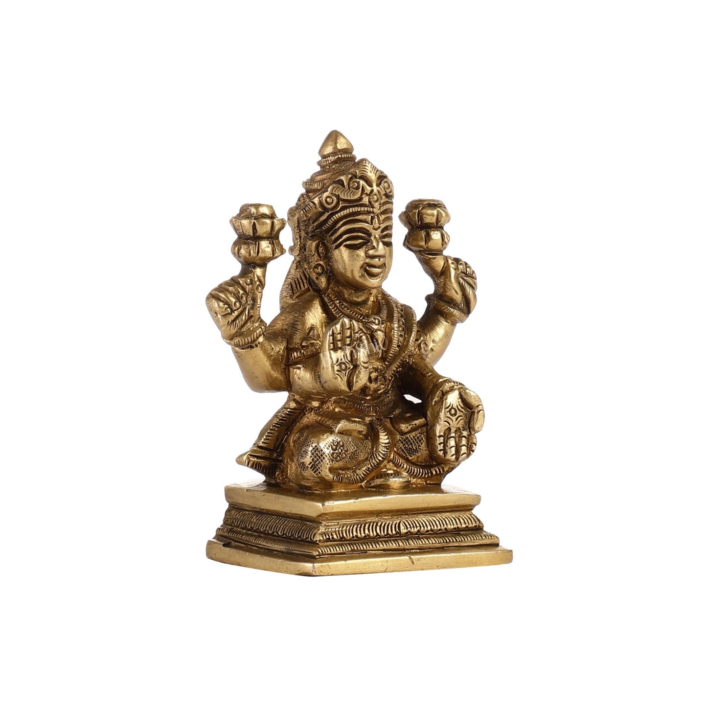Exquisite Brass Lakshmi Idol | Height 3.5 inch - Budhshiv.com