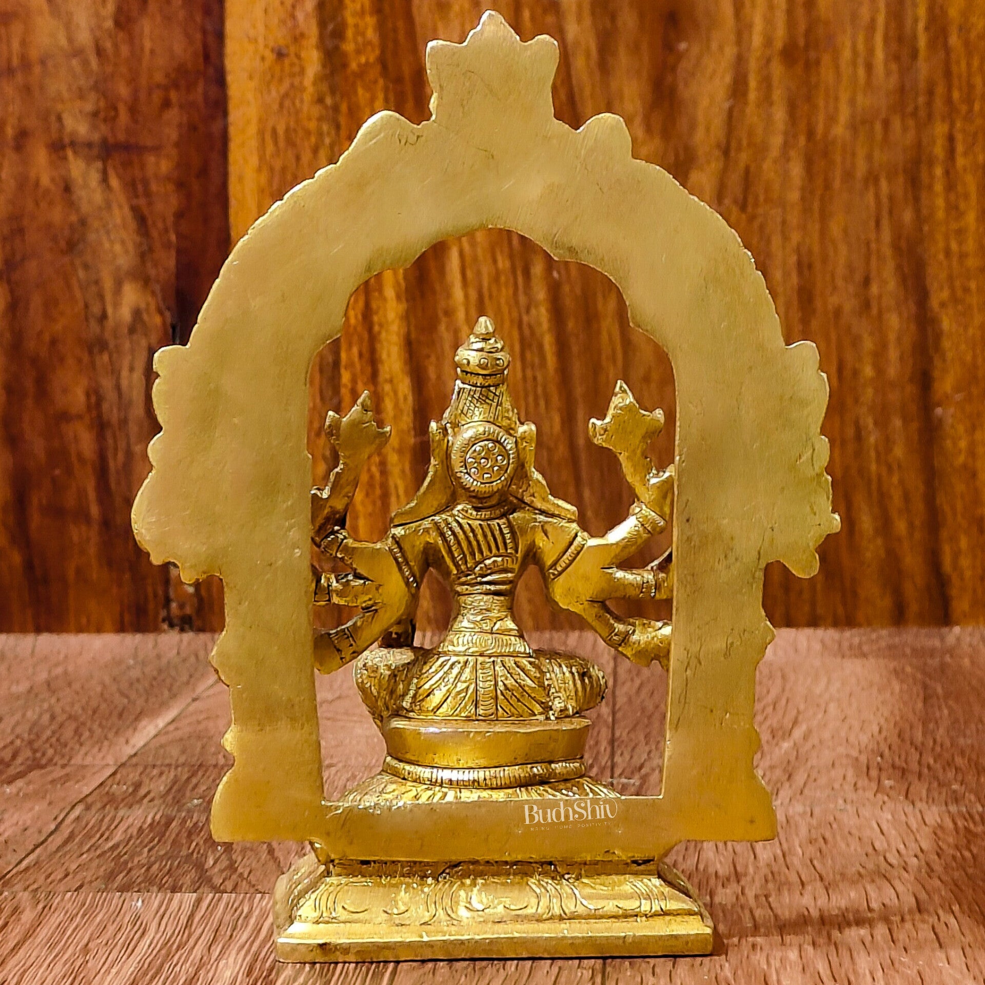 Exquisite Brass Varahi Amman Idol with Frame 6 inch - Budhshiv.com
