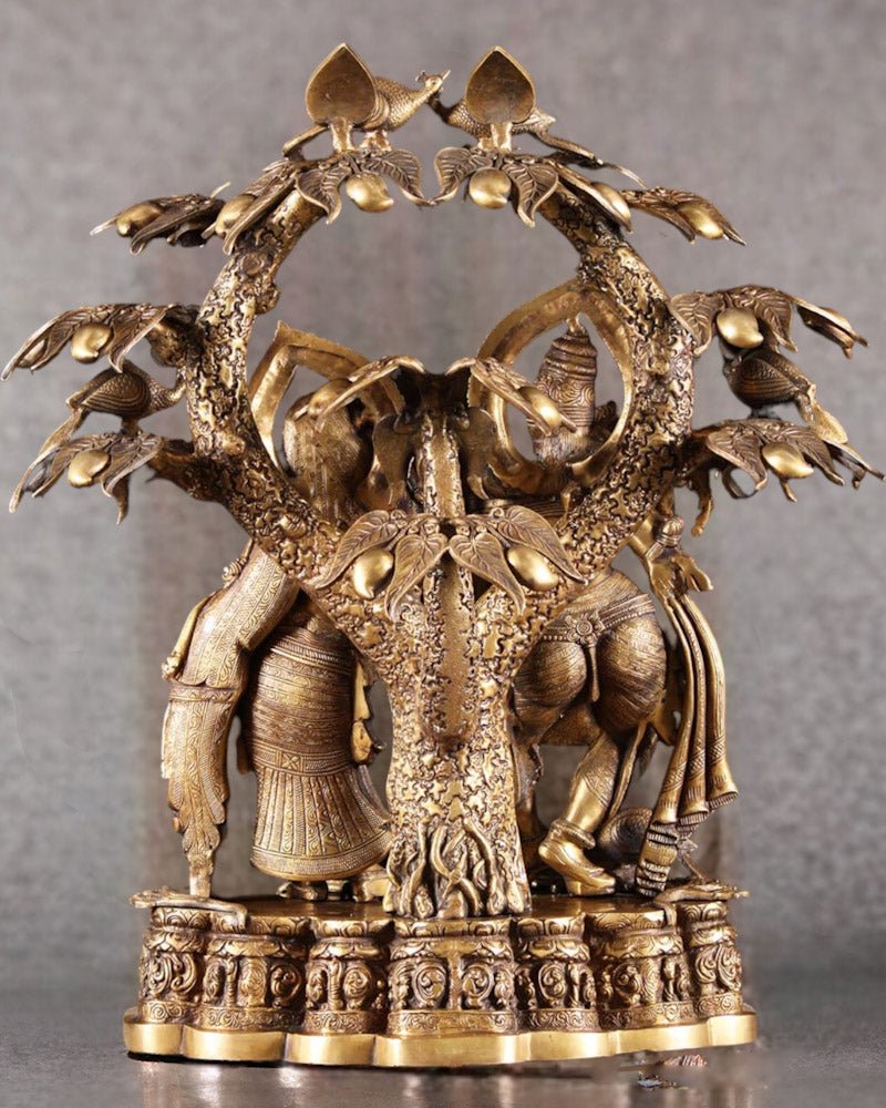 Exquisite Pure Brass Radha Krishna Sculpture – Large Size - Budhshiv.com