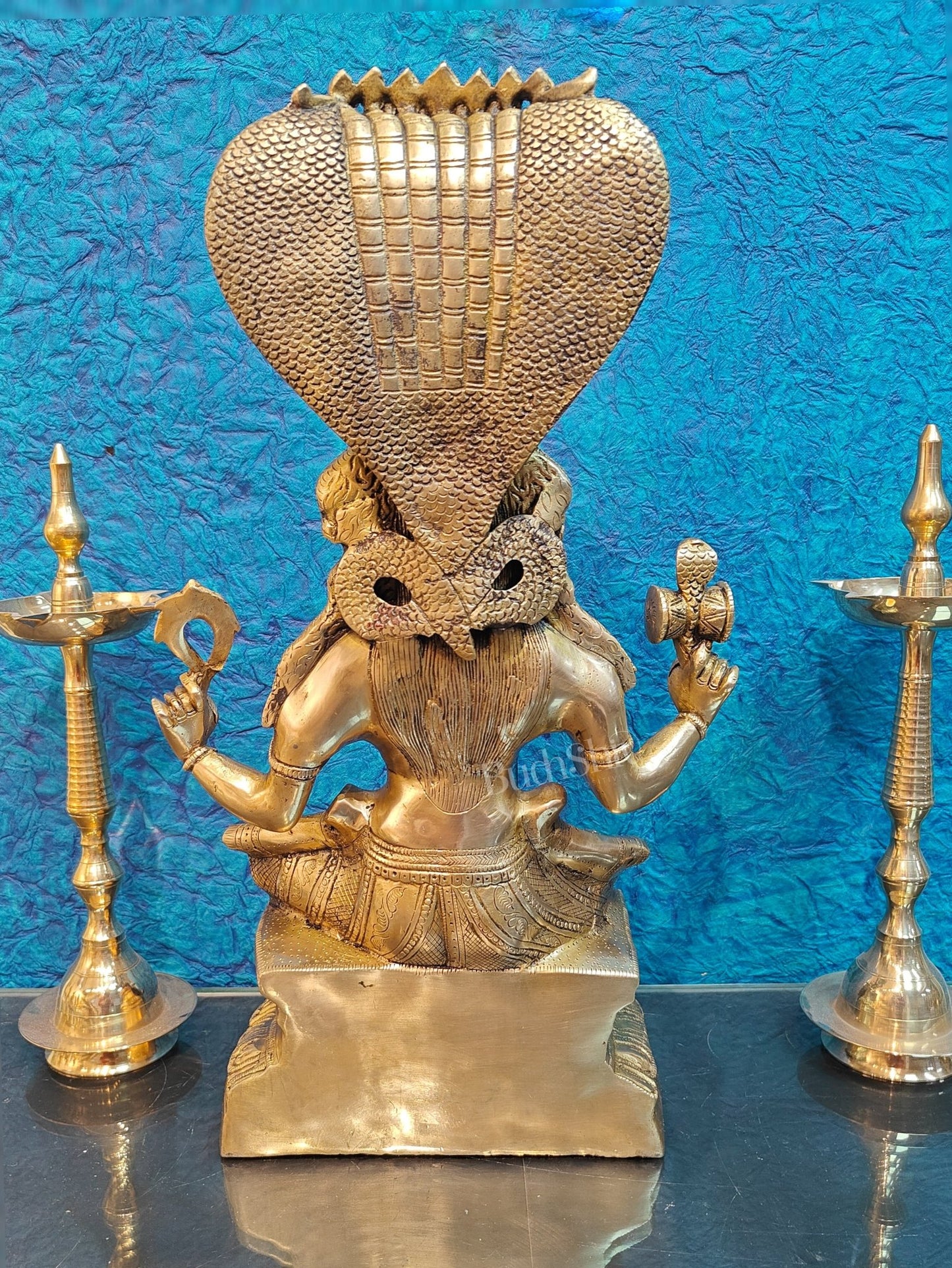 Finely Crafted Brass Goddess Mariamman Statue | Height 21 inches - Budhshiv.com