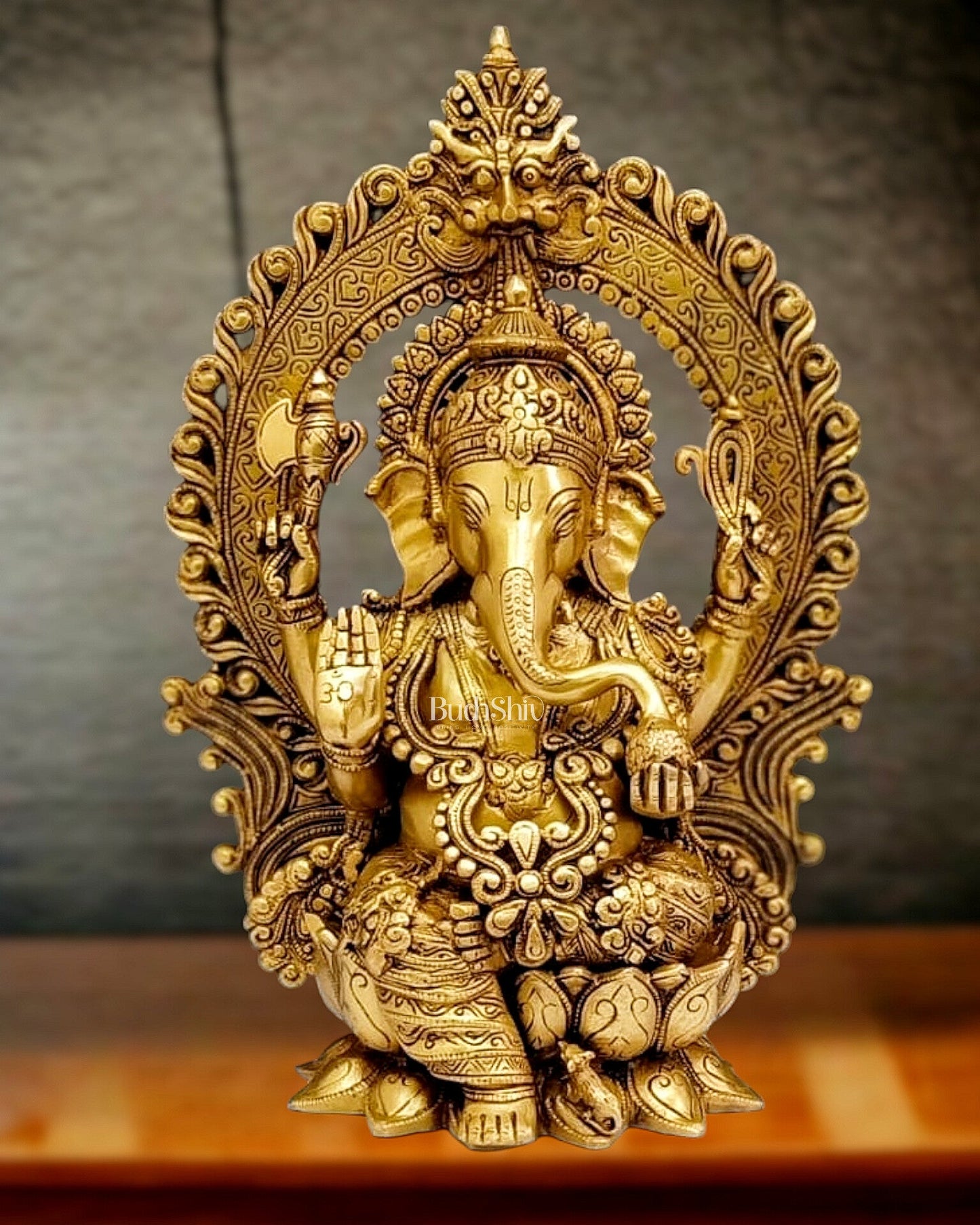 Ganapati Brass statue 15 inch - Budhshiv.com