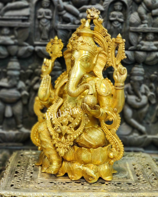 Ganesha Brass Idol 21 " - Budhshiv.com