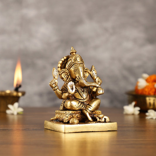 Ganesha Brass idol 5.5 inch - Budhshiv.com