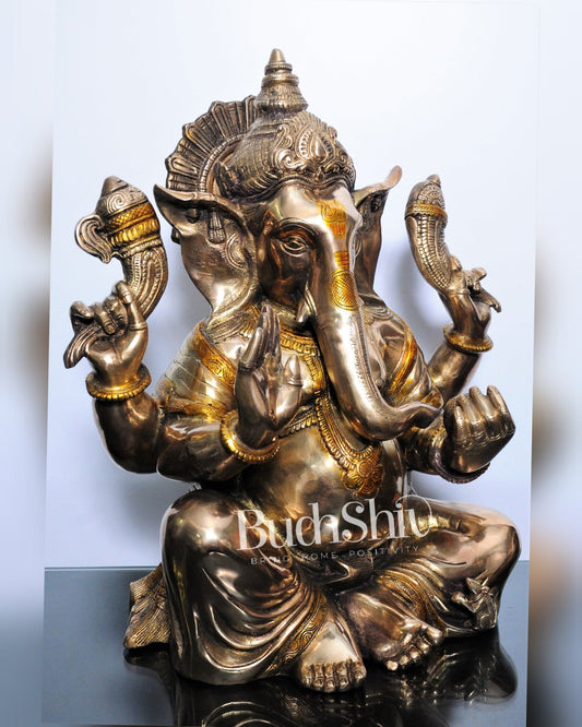 Ganesha Brass Statue 20 inches - Budhshiv.com