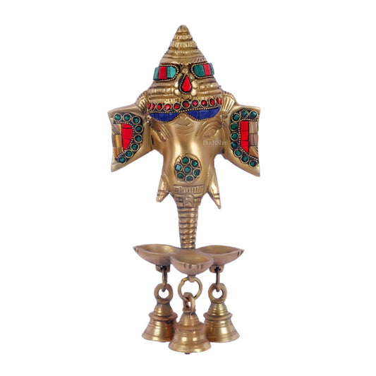 Ganesha Diya Lamp Wall Hanging for Wall and Door Home Decor 10" - Budhshiv.com