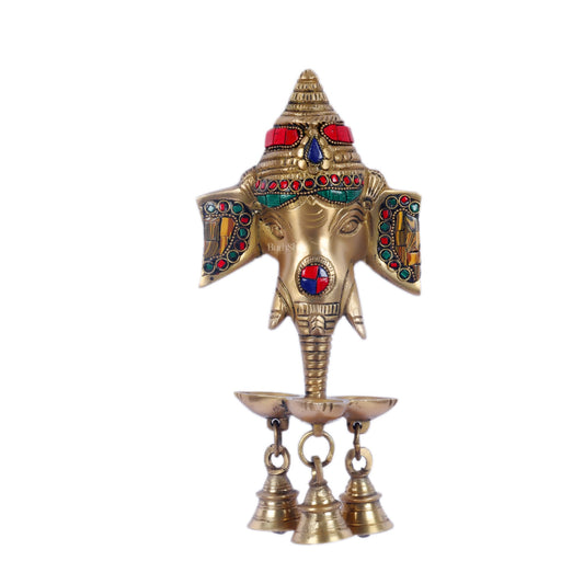 Ganesha Diya Lamp Wall Hanging for Wall and Door Home Decor 10" - Budhshiv.com