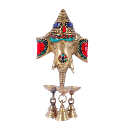 Ganesha Diya Lamp Wall Hanging for Wall and Door Home Decor 10" - Budhshiv.com