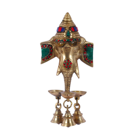 Ganesha Diya Lamp Wall Hanging for Wall and Door Home Decor 10" - Budhshiv.com