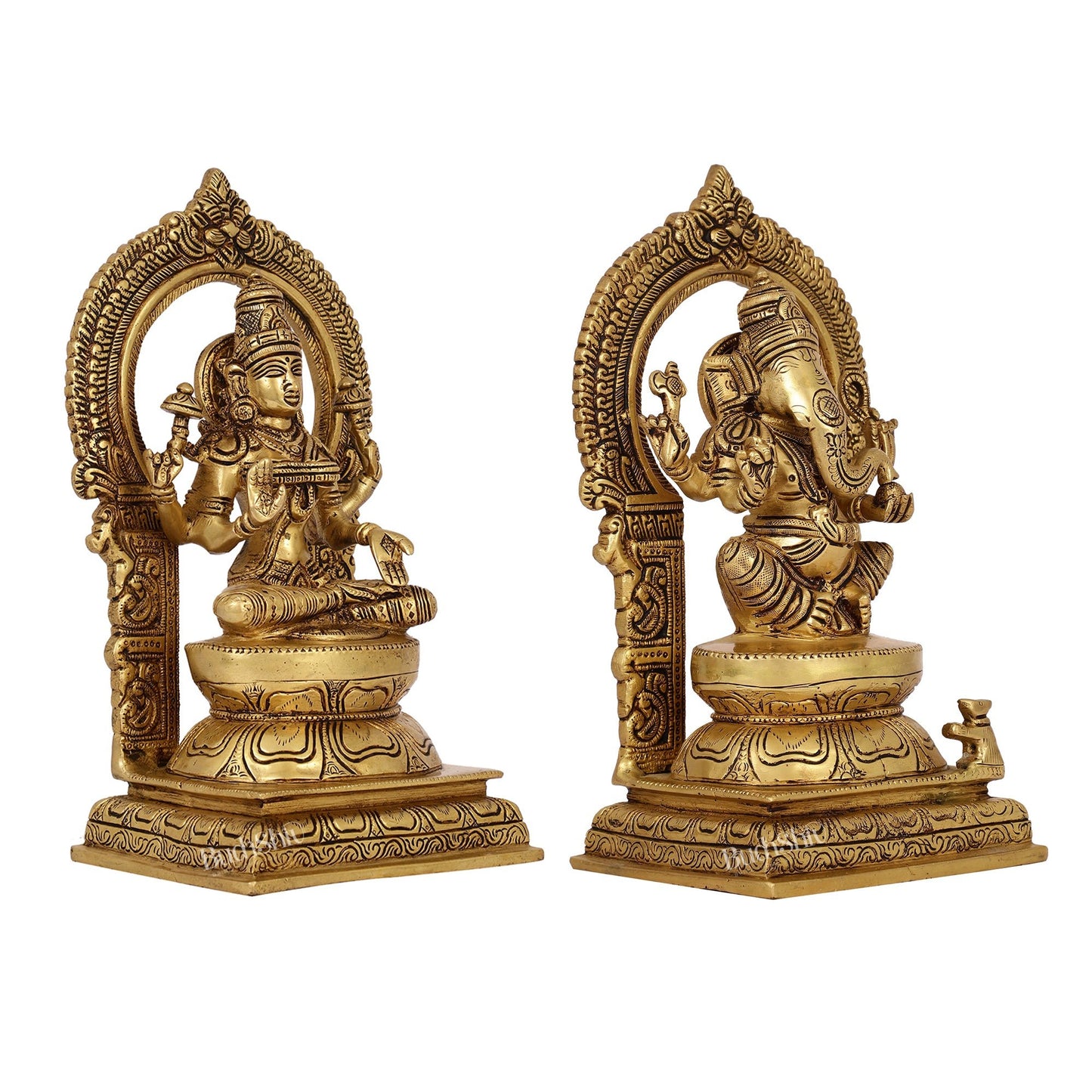 Ganesha Lakshmi - Brass Idols 10" - Budhshiv.com