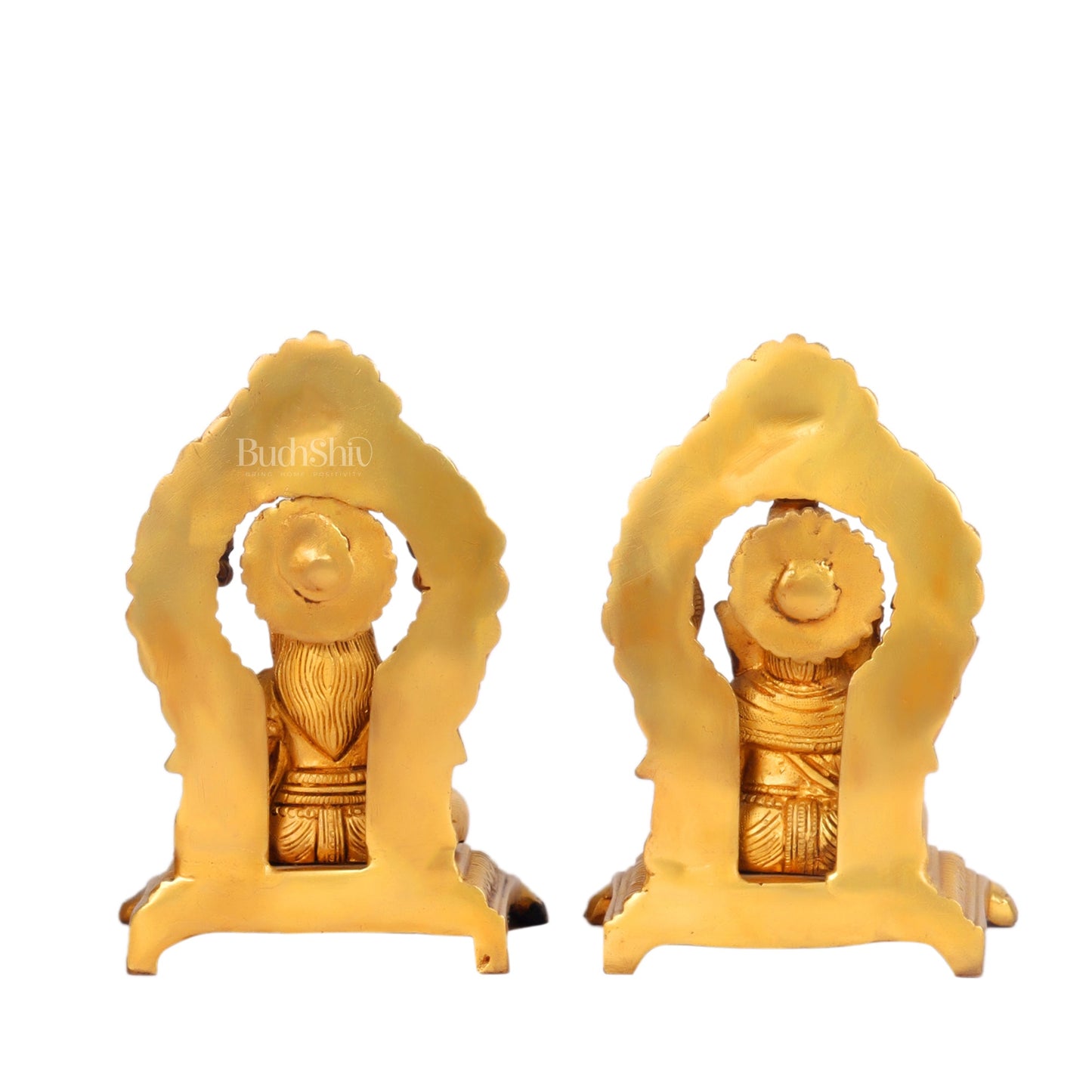 Ganesha Lakshmi Brass statue 7 inches - Budhshiv.com
