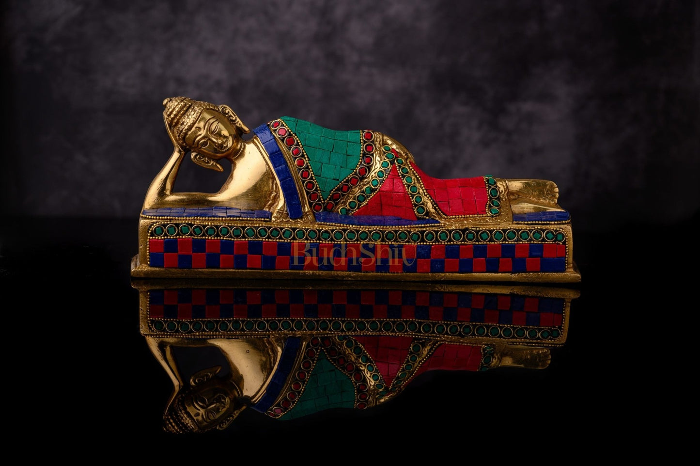 Handcrafted Brass Idol - Reclining Buddha Statue - Budhshiv.com