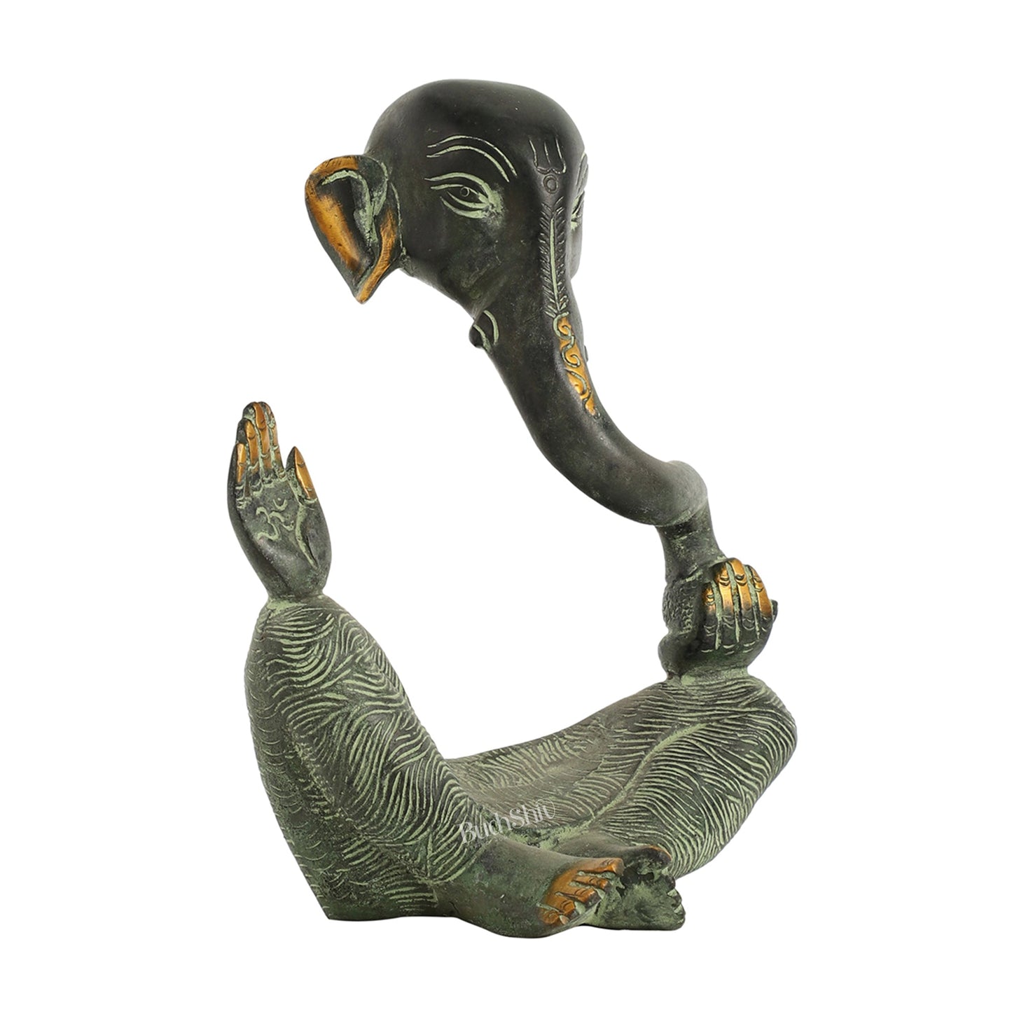 Handcrafted Brass Lord modern abstract Ganesha Idol - 8.5 " - Budhshiv.com