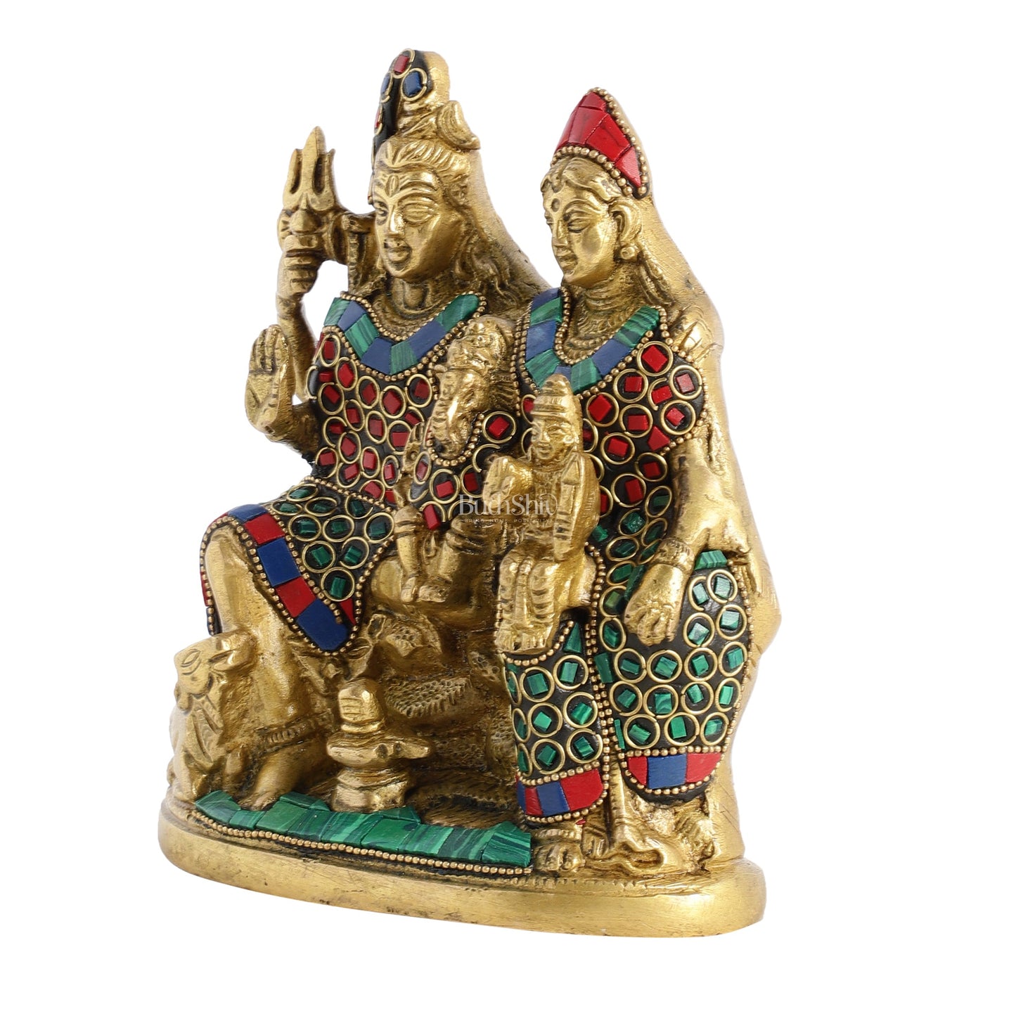Handcrafted Brass Shiva Parivar Statue - Budhshiv.com