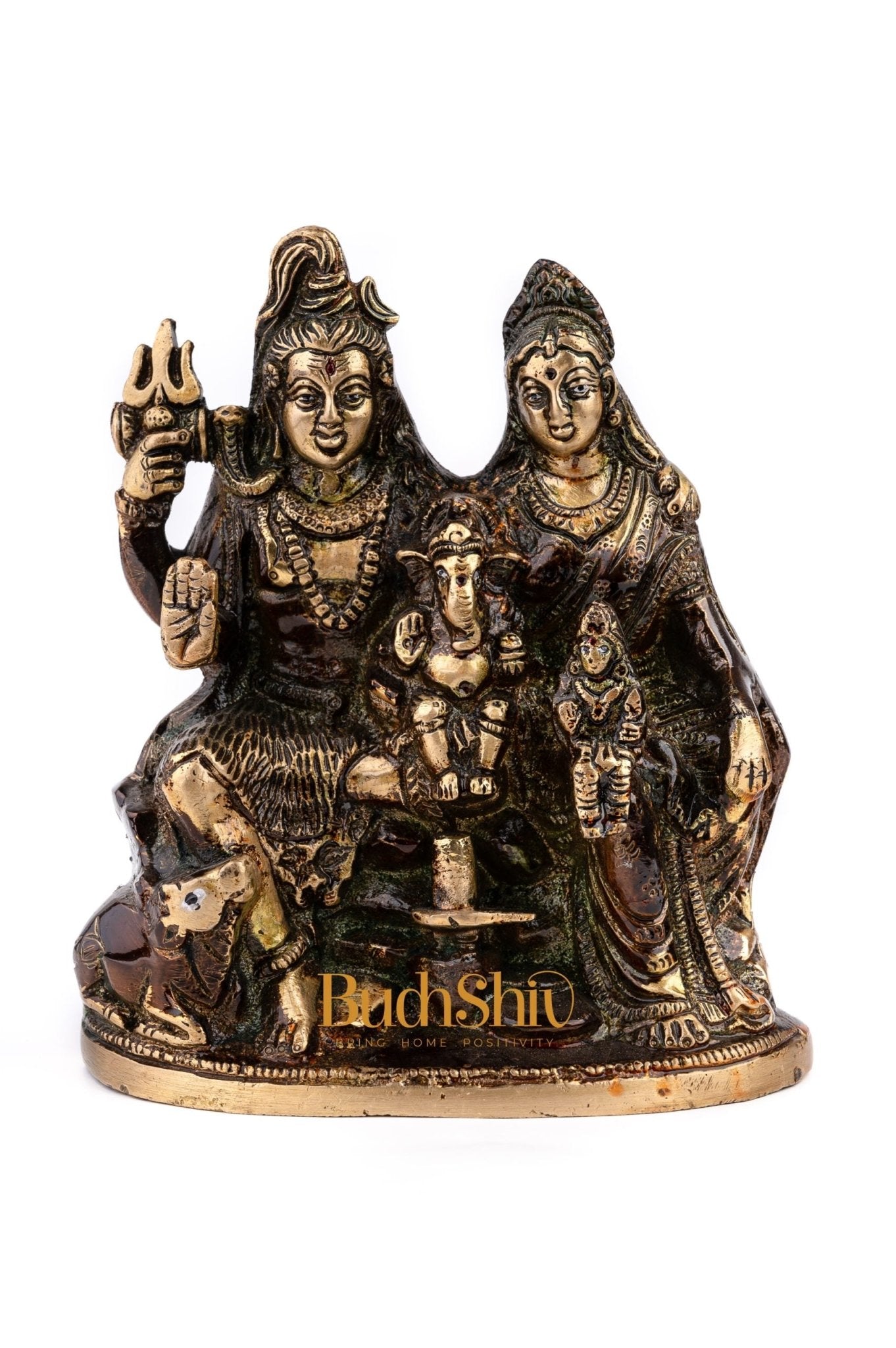 Handcrafted Brass Shiva Parivar Statue - Budhshiv.com