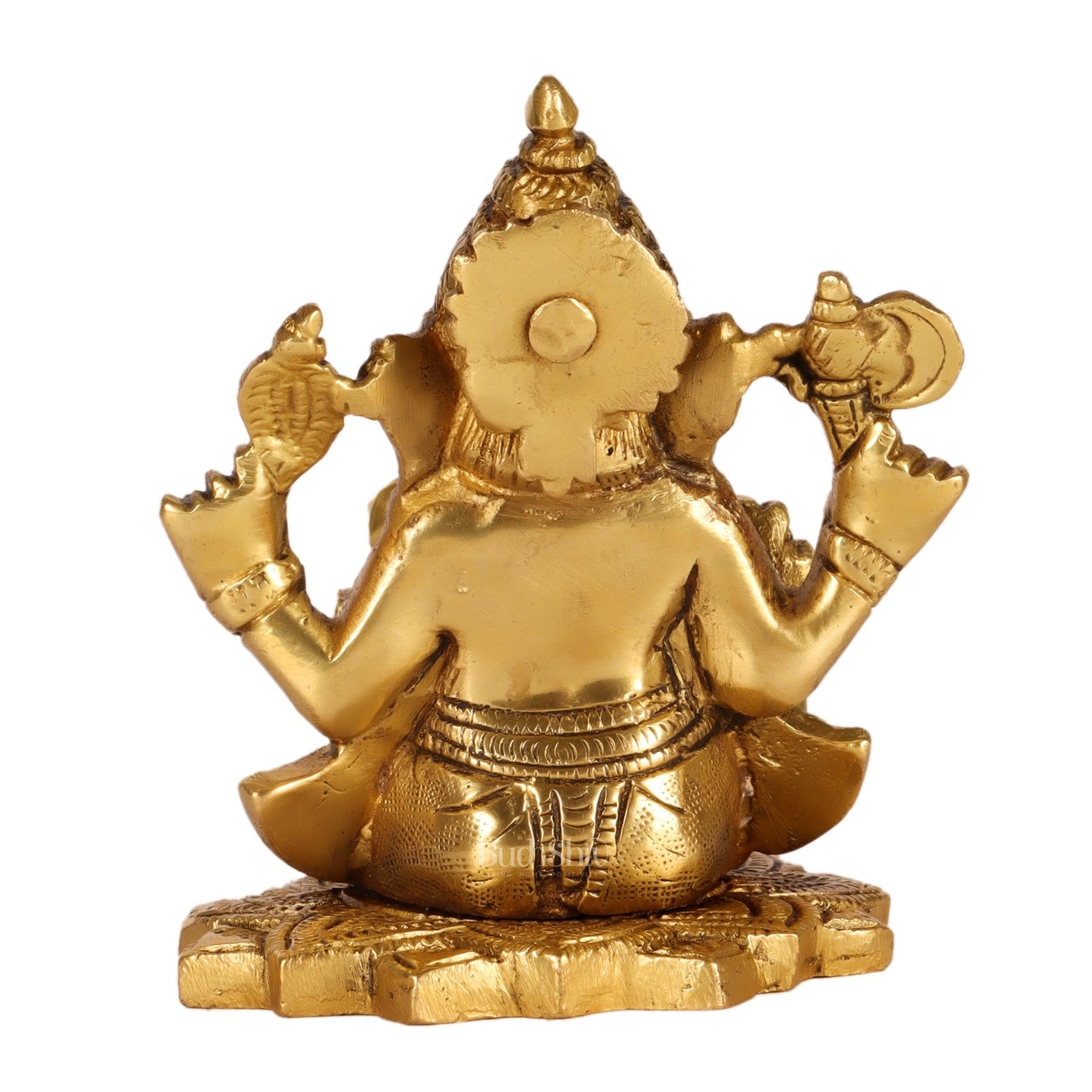 Handcrafted Brass Superfine Ganesha Statue 5" - Budhshiv.com