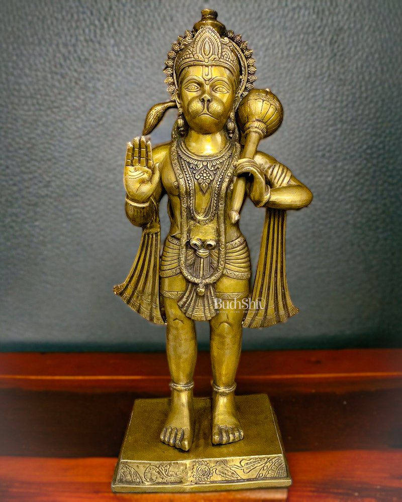 Handcrafted Pure Brass Hanuman Ji Statue, large size, 3 feet - Budhshiv.com