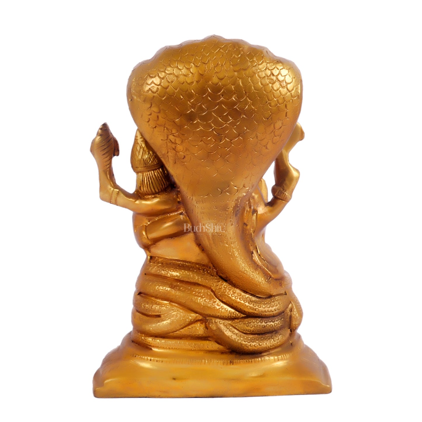 Handcrafted Pure Brass Narasimha Lakshmi Statue - 7.5" Height - Budhshiv.com