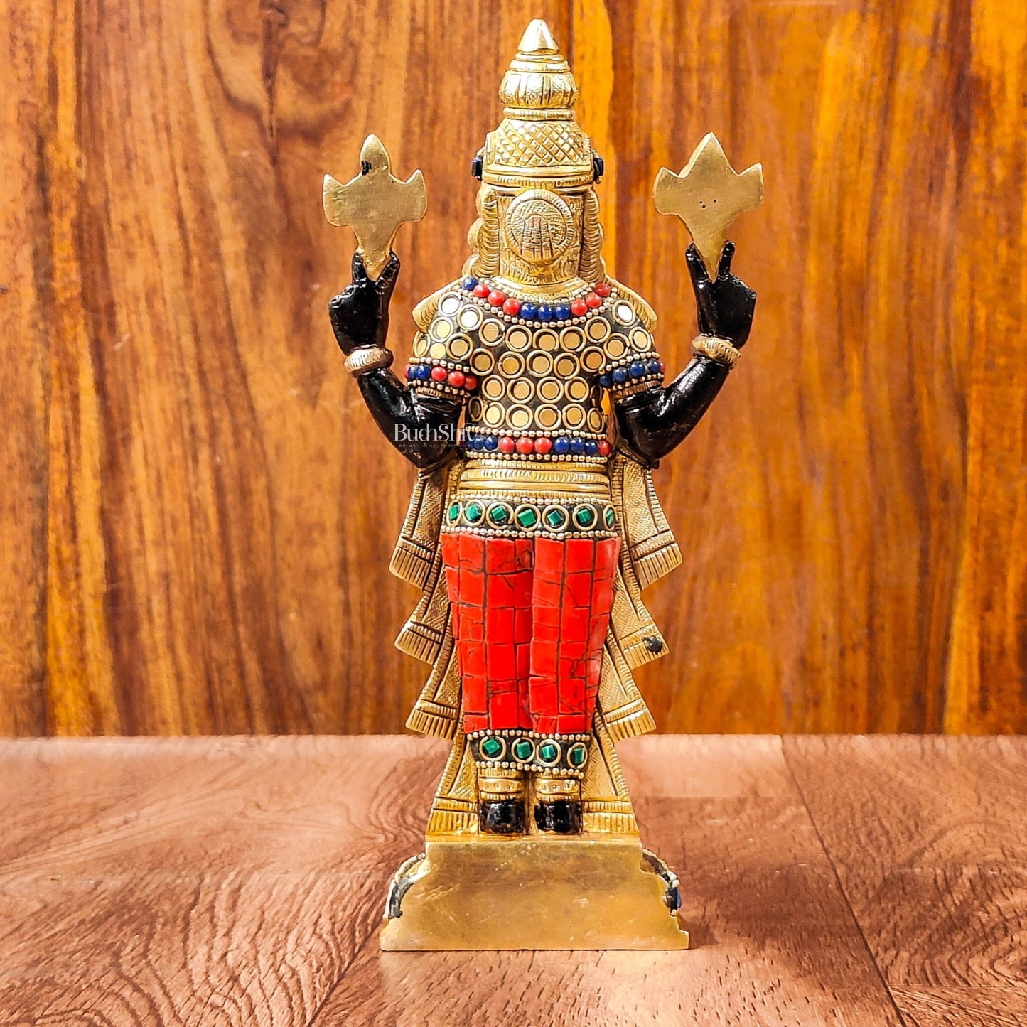 Handcrafted Superfine Brass Lord Venkateshwara Tirupati Balaji Idol 9 inch - Budhshiv.com