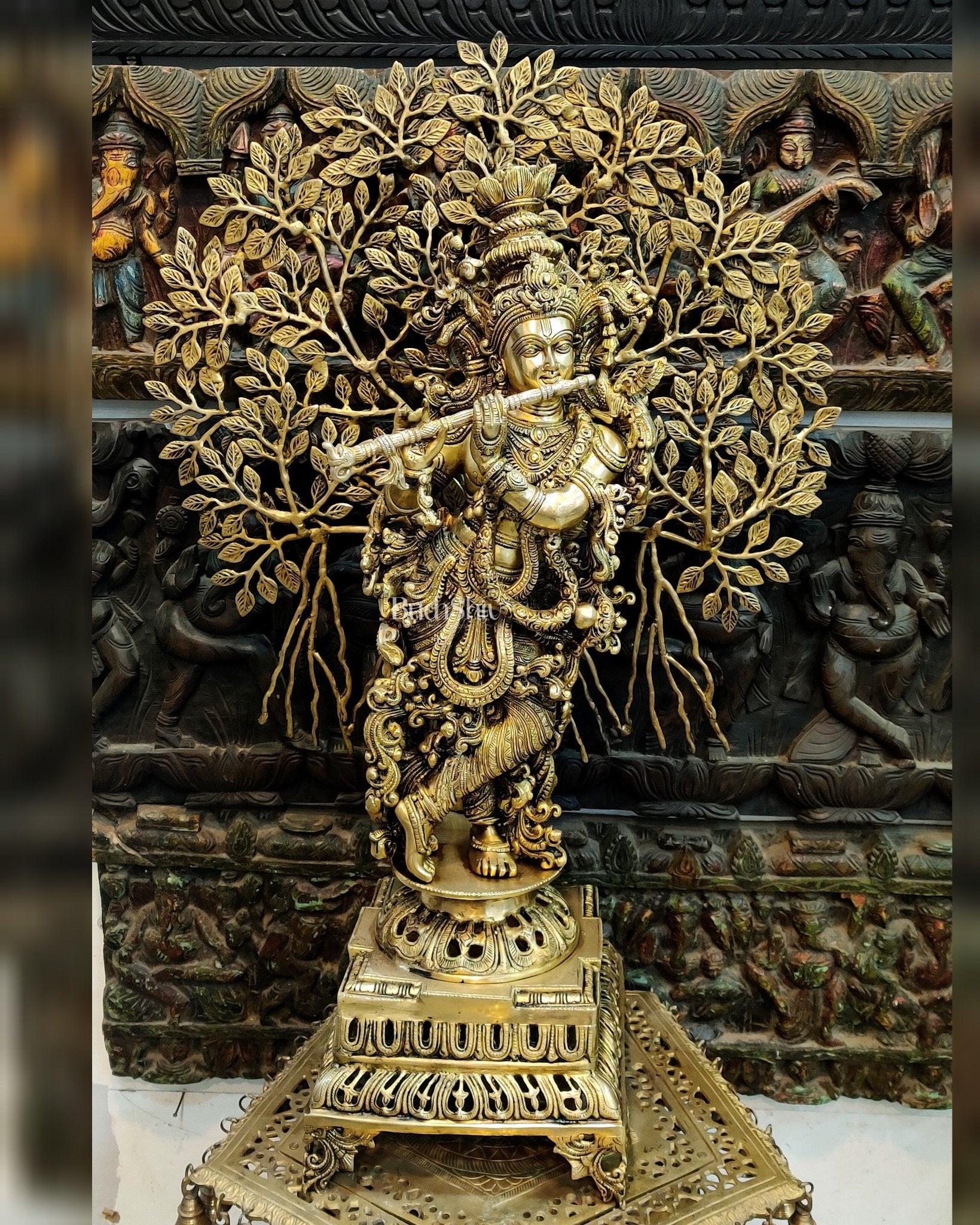 Brass Shiva statue 3 feet 35 inches Golden –