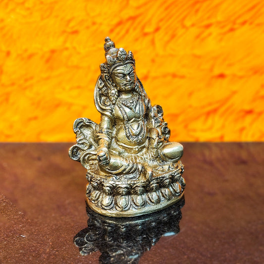 Kubera Brass Idol, 4.5" Height, Handcrafted - Budhshiv.com