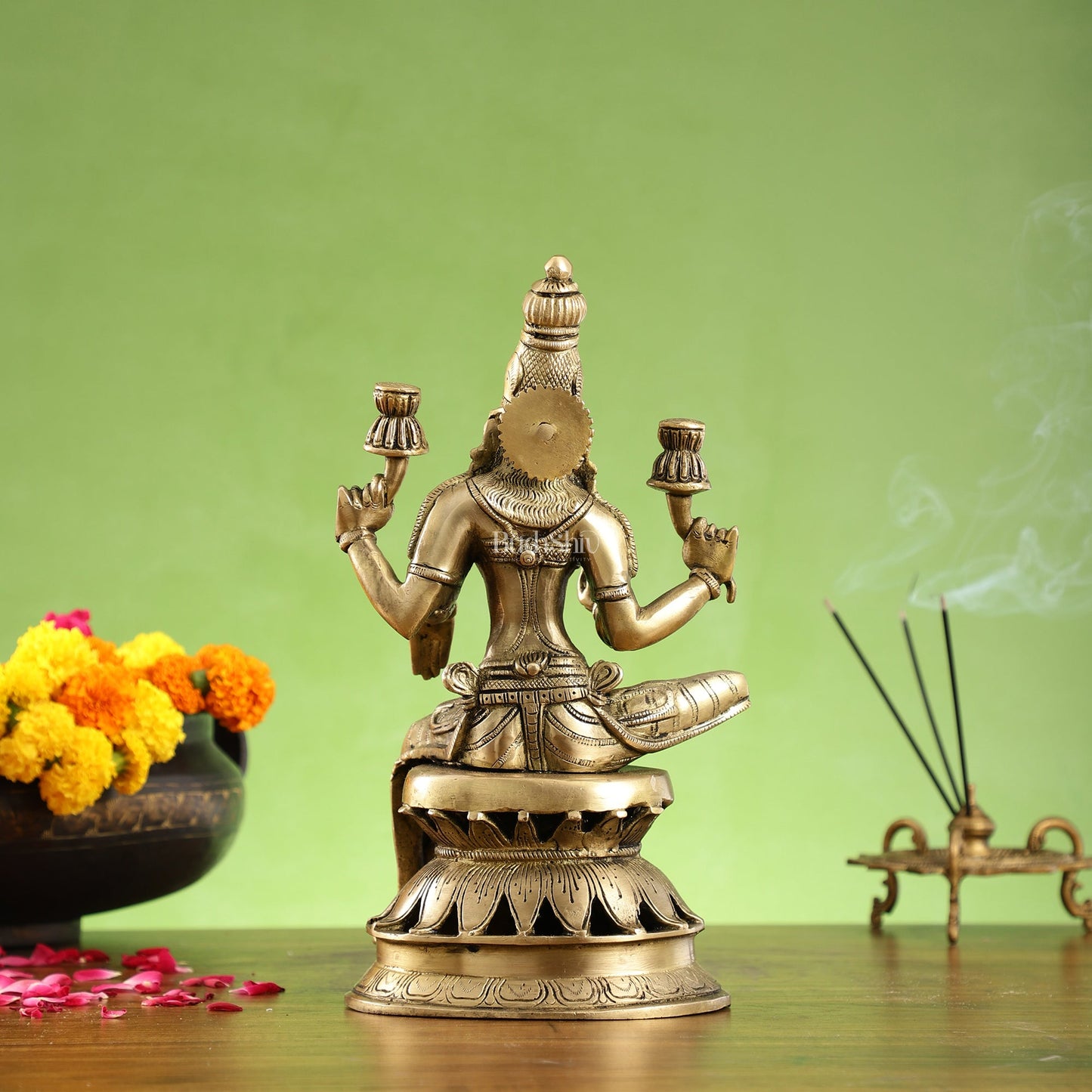 Lakshmi Brass Statue 12 inch - Budhshiv.com