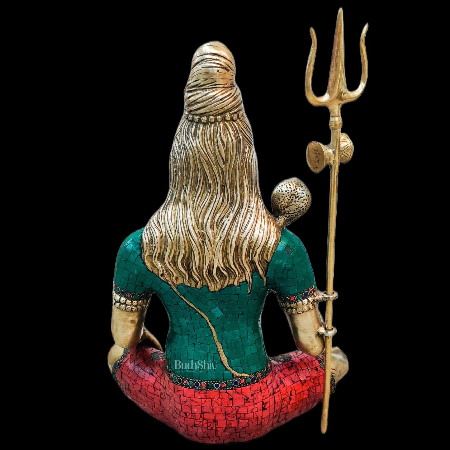 Lord Shiva Brass Idol 20 inches with stonework - Budhshiv.com