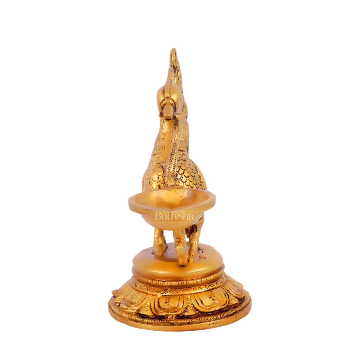 Pair of Handcrafted Brass Annam Diyas | Height 7.5 inches - Budhshiv.com
