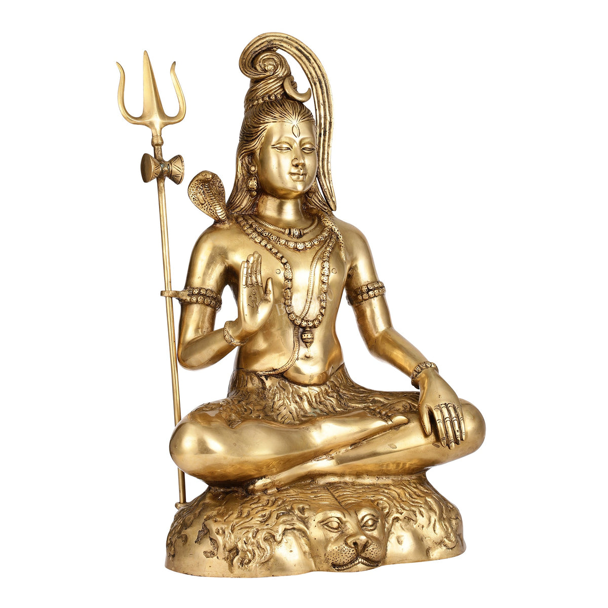 Pure Brass Lord Shiva Statue | Handcrafted | 22.5" Height - Budhshiv.com
