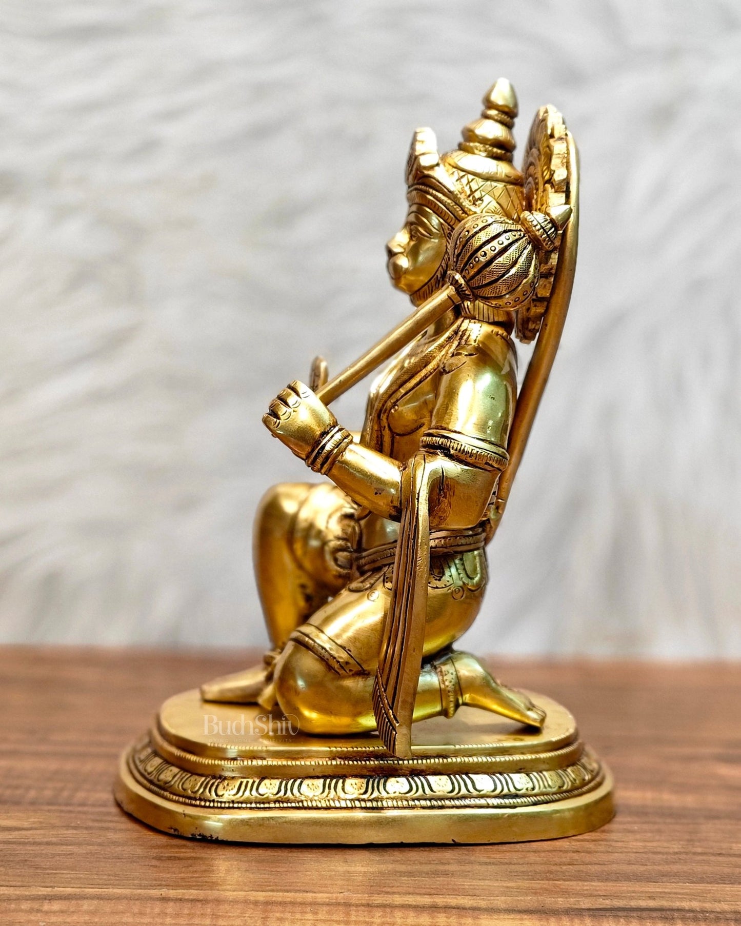 Pure Brass Powerful Lord Hanuman Statue 12 inch - Budhshiv.com