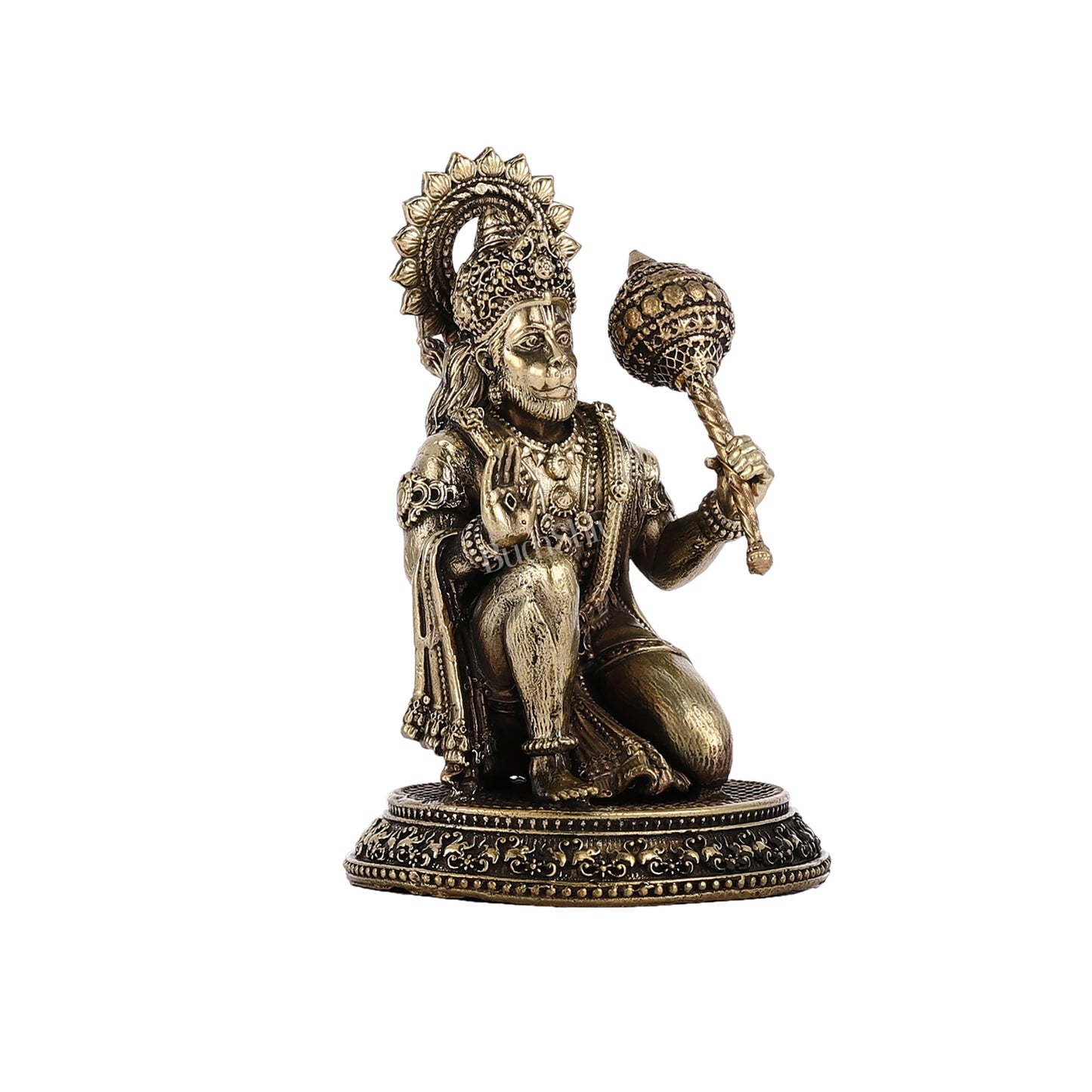 Pure Brass Superfine Lord Hanuman Idol - 3.5 inch - Budhshiv.com