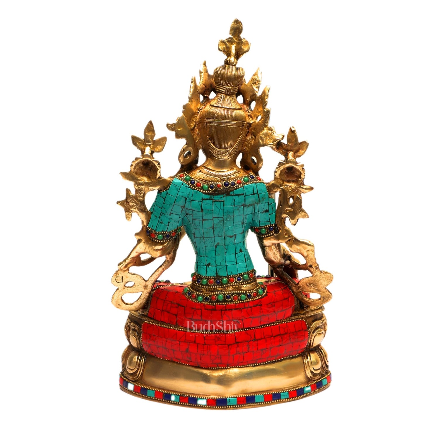Pure Brass White Tara Statue | 14 inches Height | Symbol of Purity - Budhshiv.com