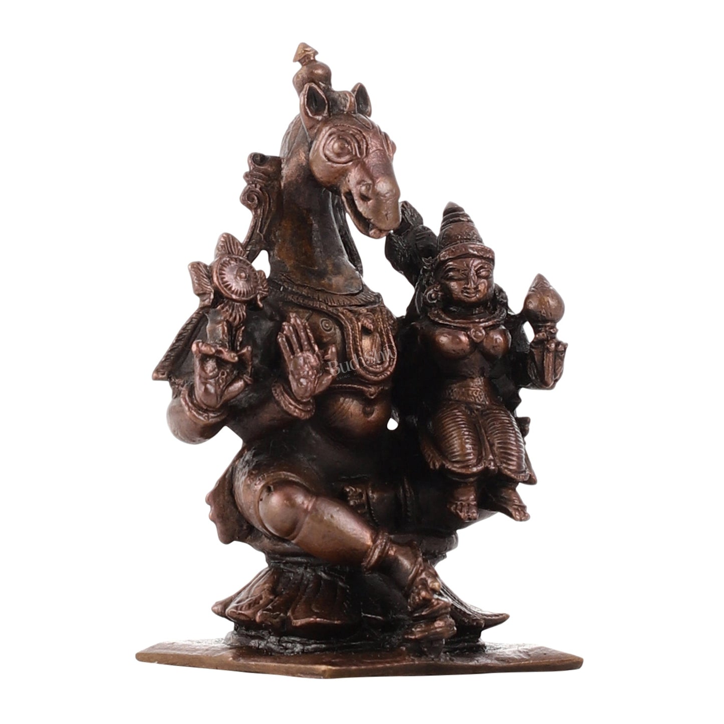 Pure Copper Hayagriva Lakshmi Idol - 3 inch | BudhShiv Brass Handicrafts - Budhshiv.com