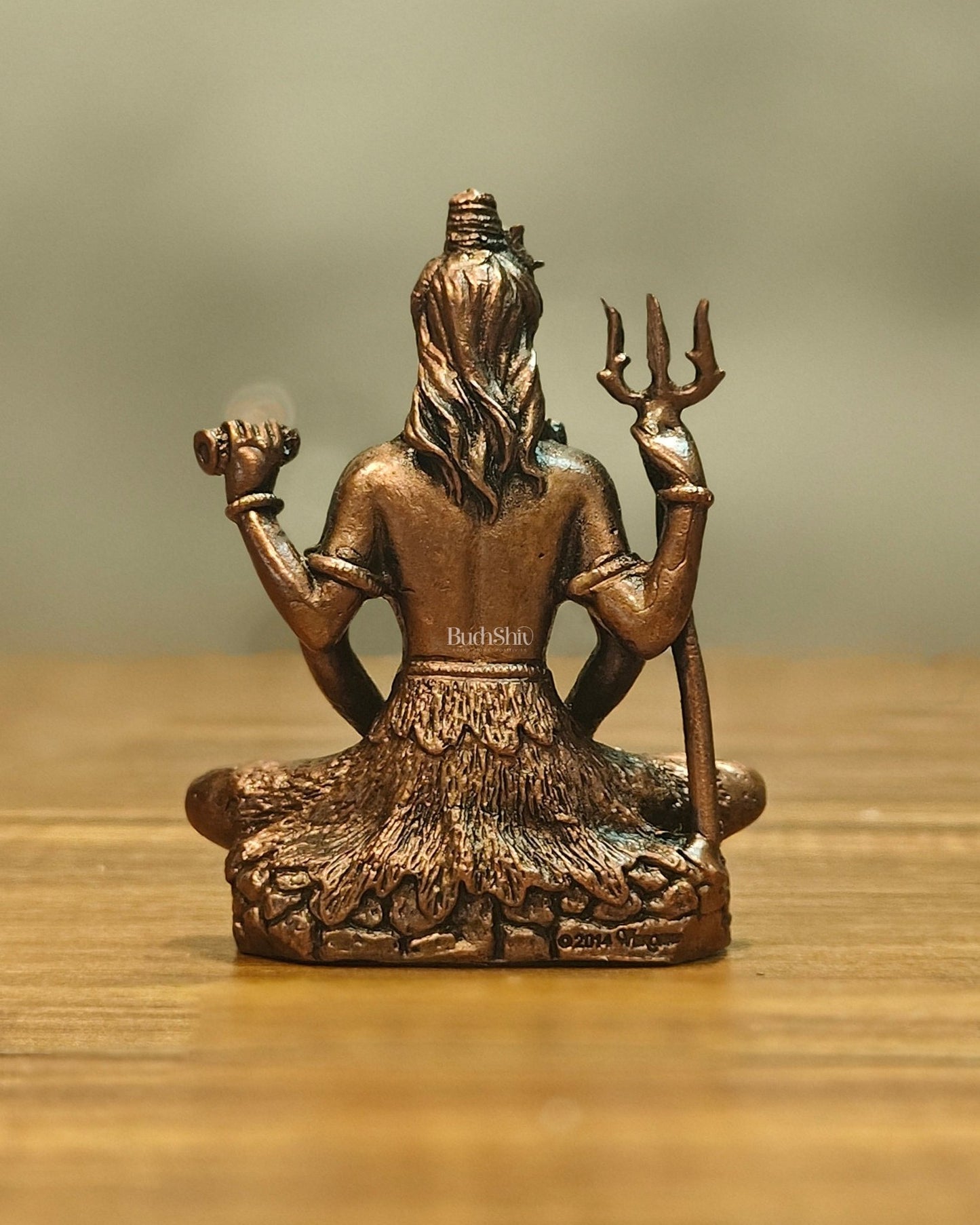 Pure Copper Lord Shiva in Meditation Idol 3 inch - Budhshiv.com