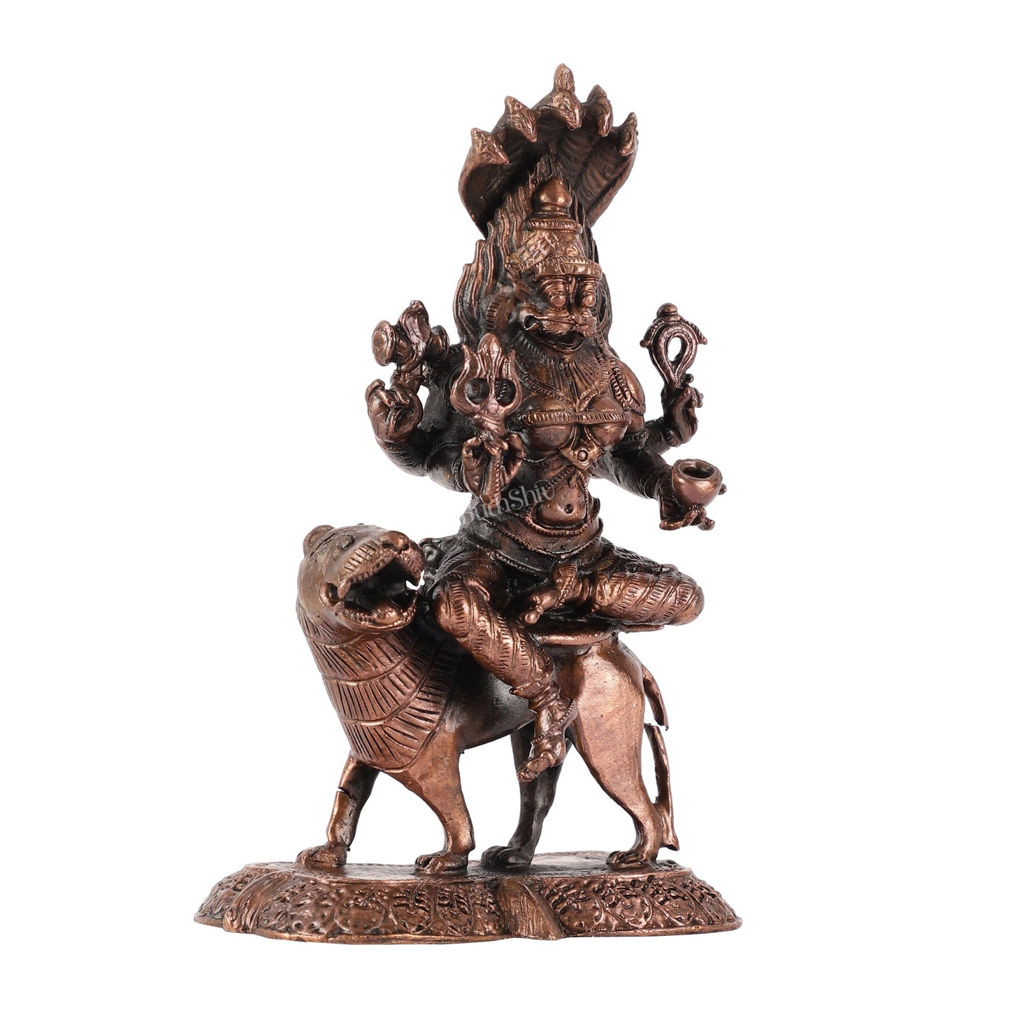 Pure Copper Pratyangira Devi Idol - 5.5 Inch - Budhshiv.com