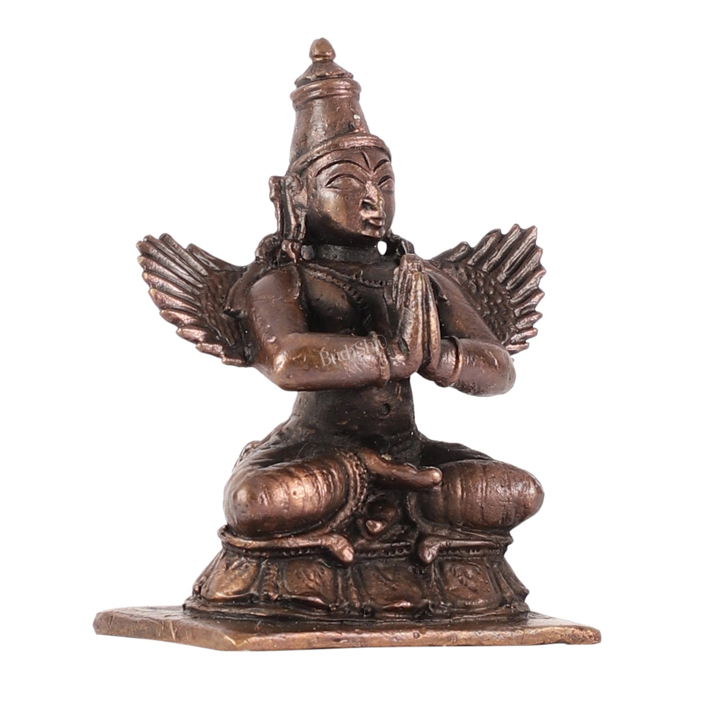 Pure Copper Seated Garuda Idol - 2.5 Inch - Budhshiv.com