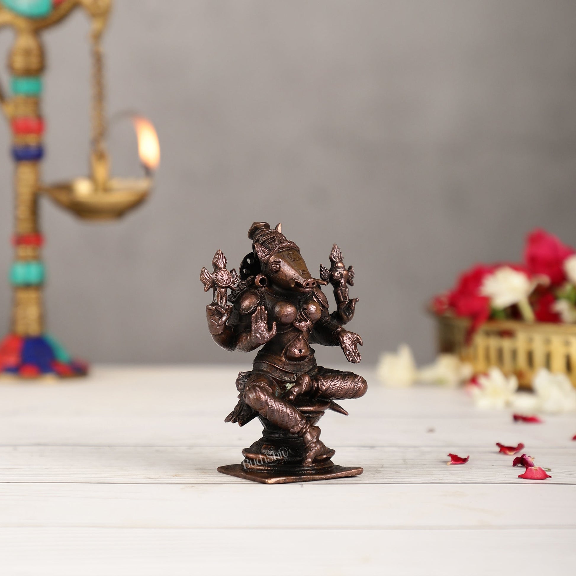 Pure Copper Varahi Amman Idol | Height 3.5 inch | BudhShiv Brass Handicrafts - Budhshiv.com