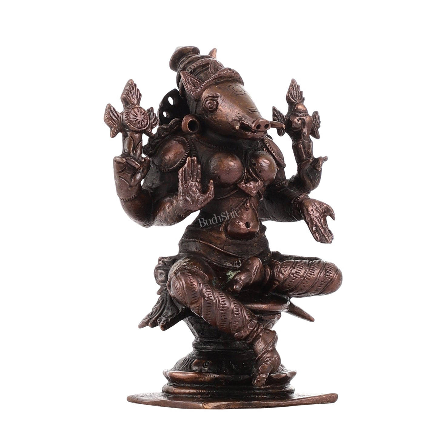 Pure Copper Varahi Amman Idol | Height 3.5 inch | BudhShiv Brass Handicrafts - Budhshiv.com