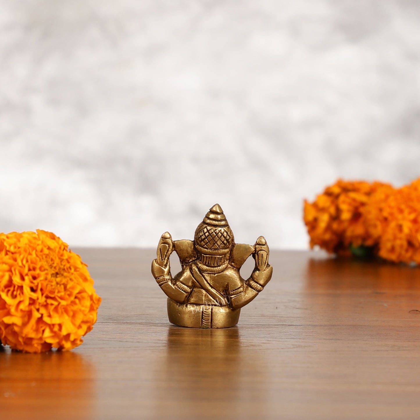 Pure Superfine Brass Lord Ganesha Idol - 2-inch - Budhshiv.com